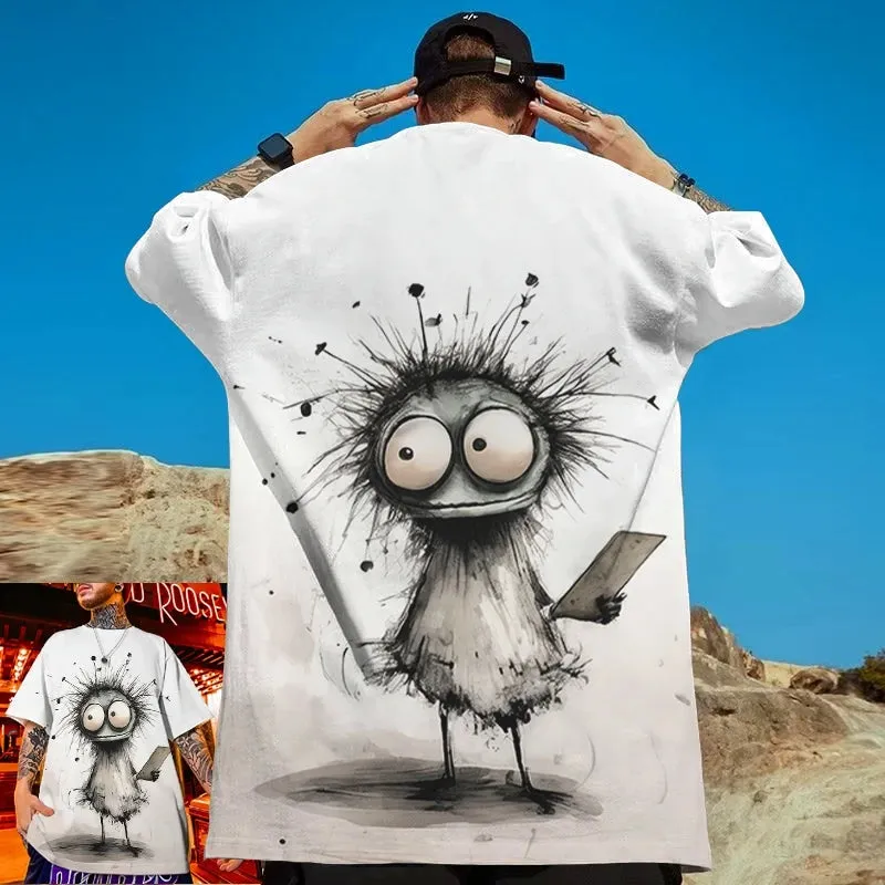 Loose Oversized Monster Short Sleeve Retro Tshirt