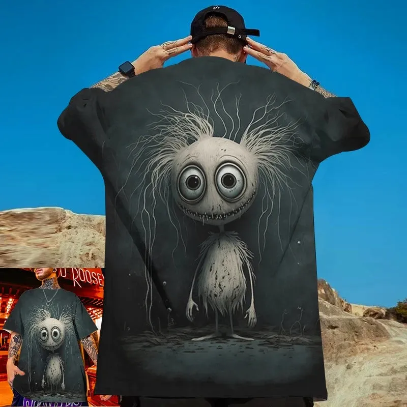 Loose Oversized Monster Short Sleeve Retro Tshirt