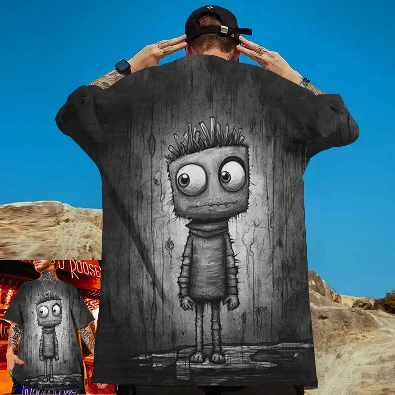 Loose Oversized Monster Short Sleeve Retro Tshirt
