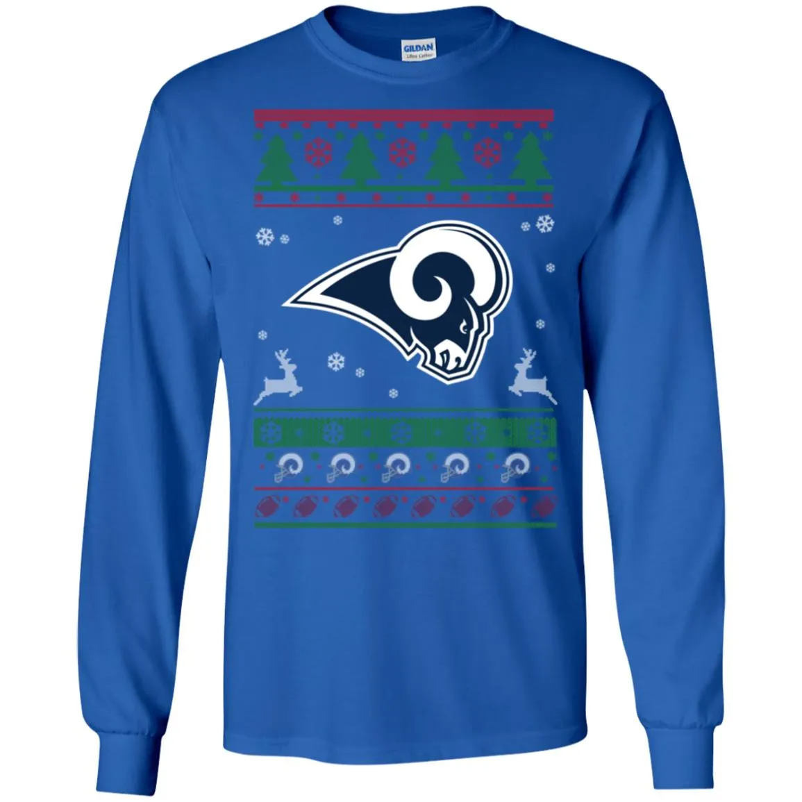 Los Angeles Rams Logo Football Teams Ugly Christmas Sweater Men Long SLeeve Shirt