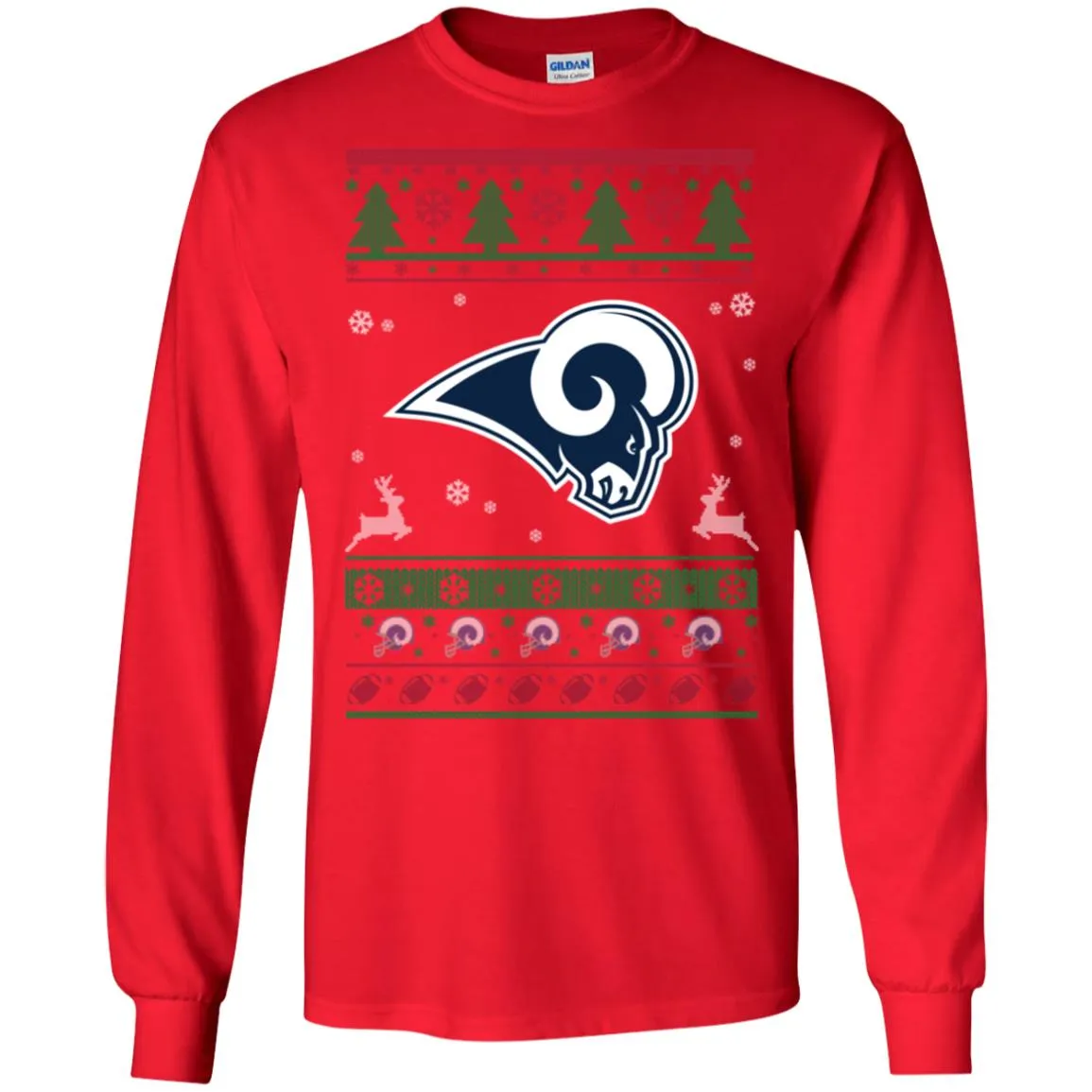 Los Angeles Rams Logo Football Teams Ugly Christmas Sweater Men Long SLeeve Shirt