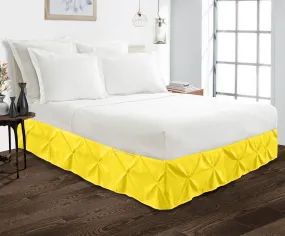 Luxury Yellow Pinch Bed Skirt