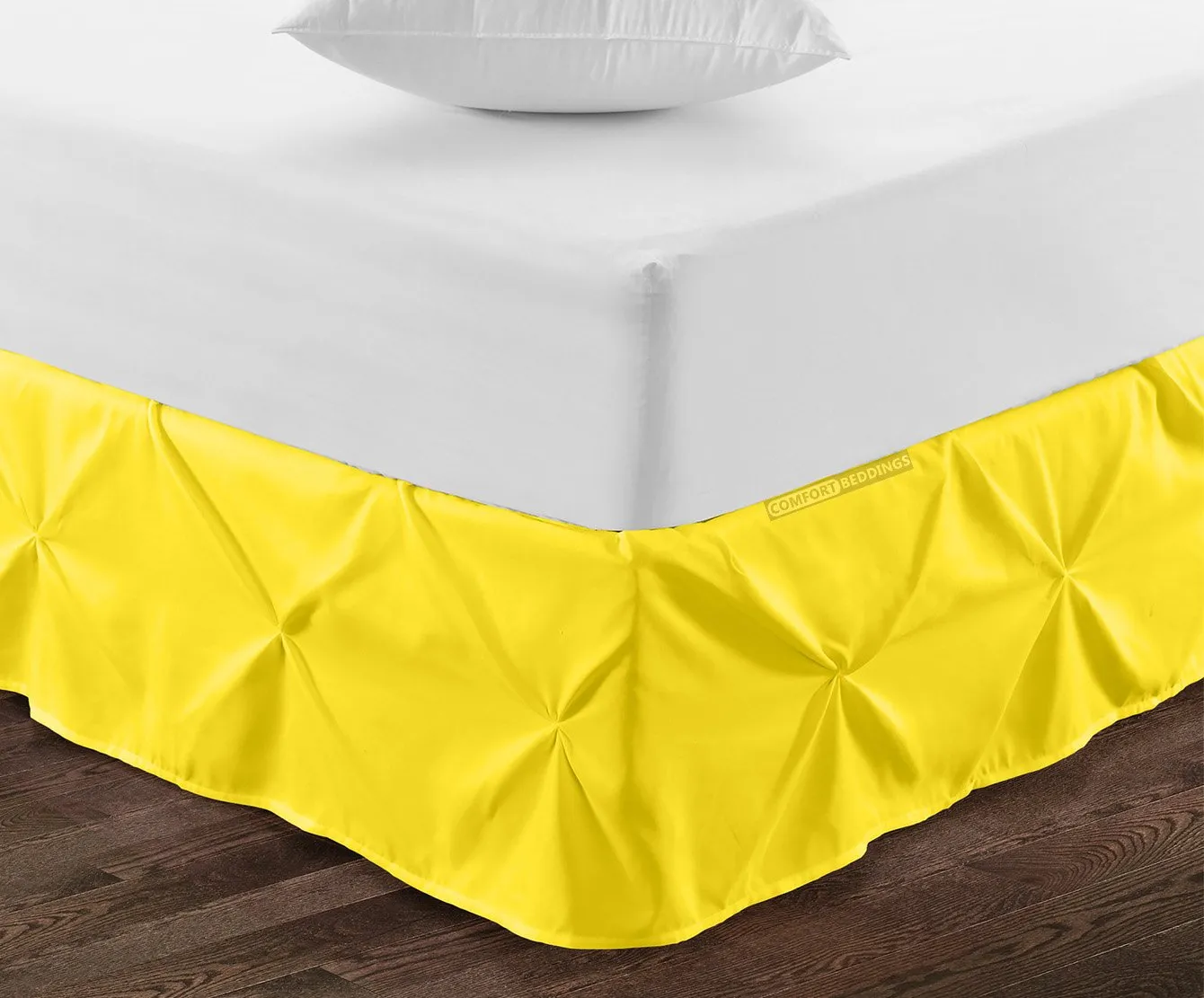 Luxury Yellow Pinch Bed Skirt
