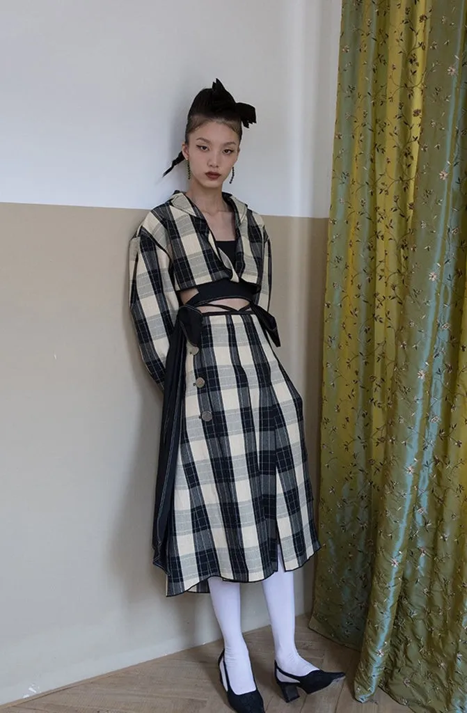 MARIGOLDSHADOWS - Original Kanon Plaid Pleated Button Skirt