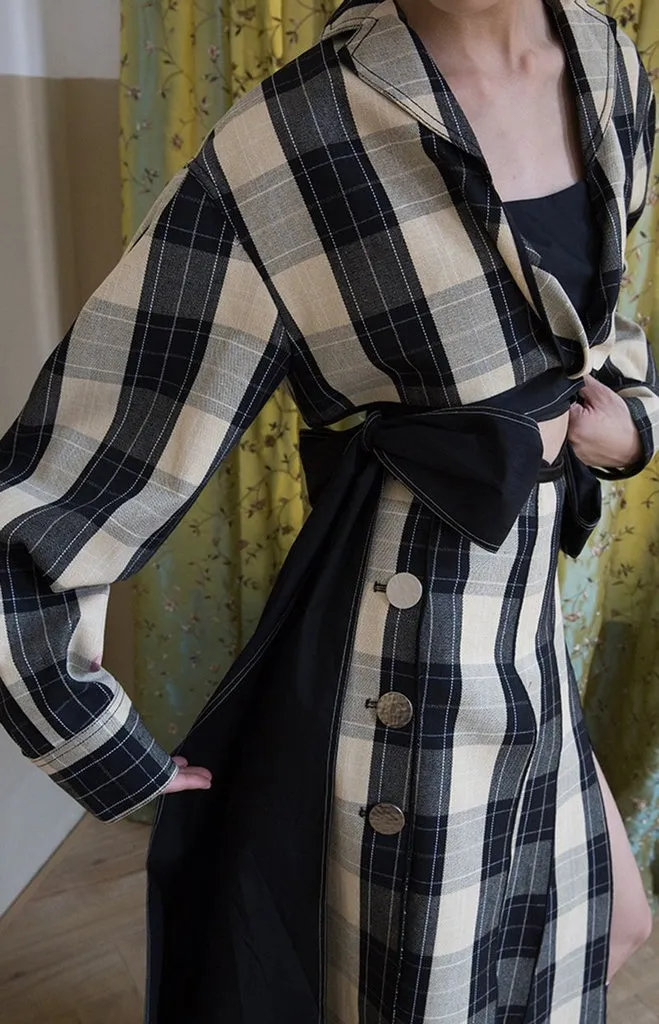 MARIGOLDSHADOWS - Original Kanon Plaid Pleated Button Skirt