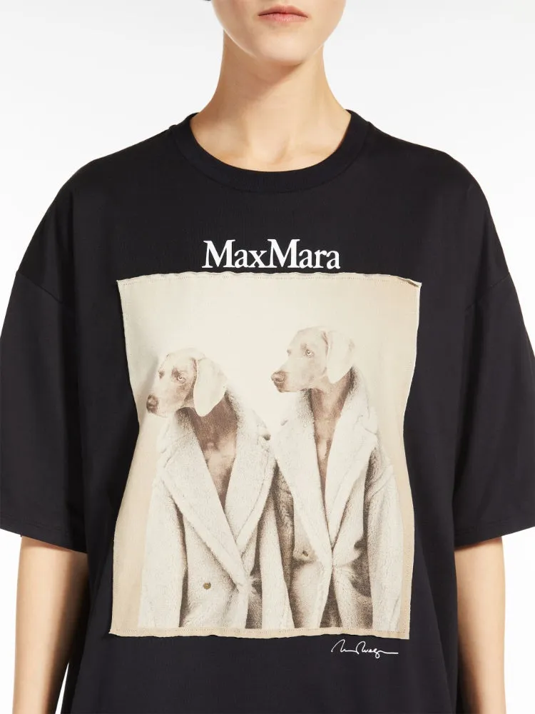 MAX MARA - Cotton T-shirt with Wegman print