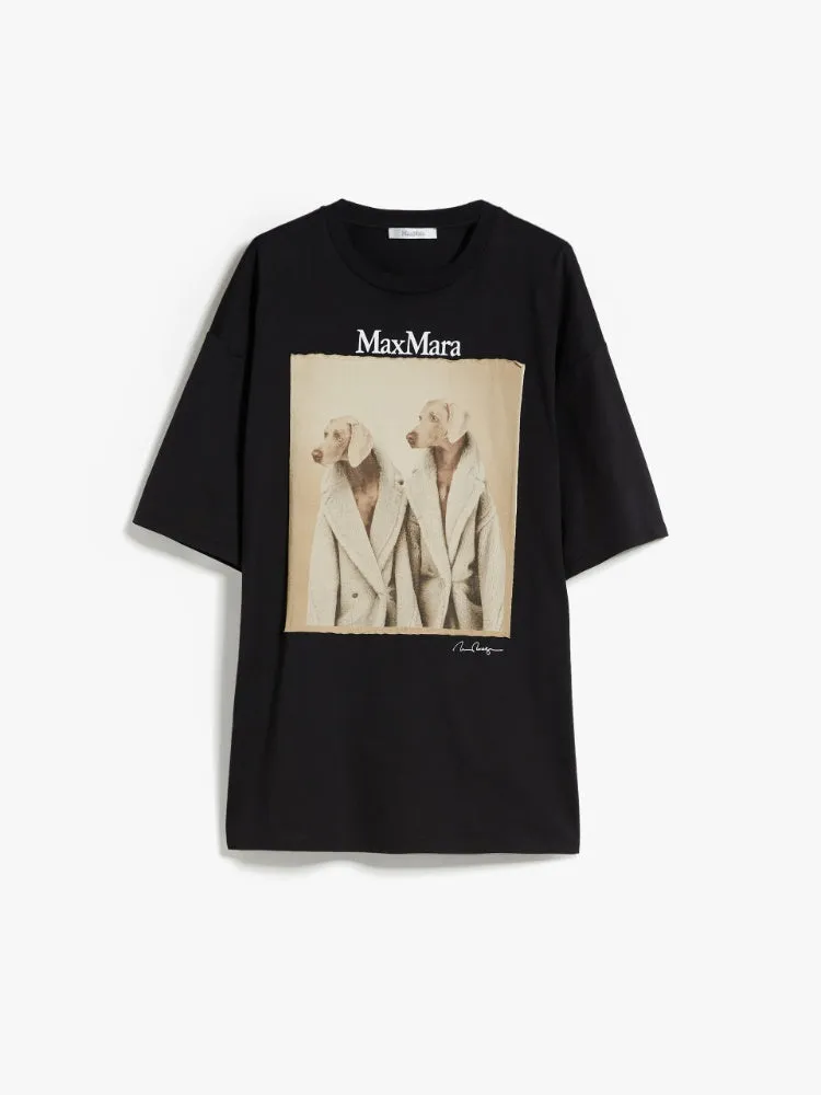 MAX MARA - Cotton T-shirt with Wegman print