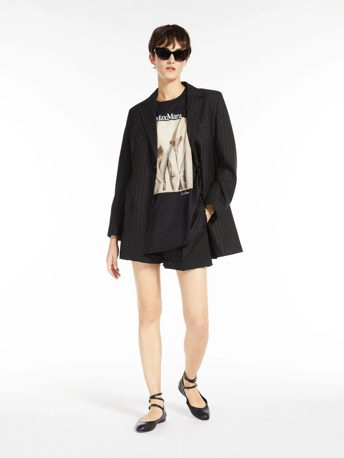 MAX MARA - Cotton T-shirt with Wegman print
