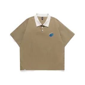Men T-Shirt Summer Men's Embroidery Lapel Casual Retro Short Sleeve