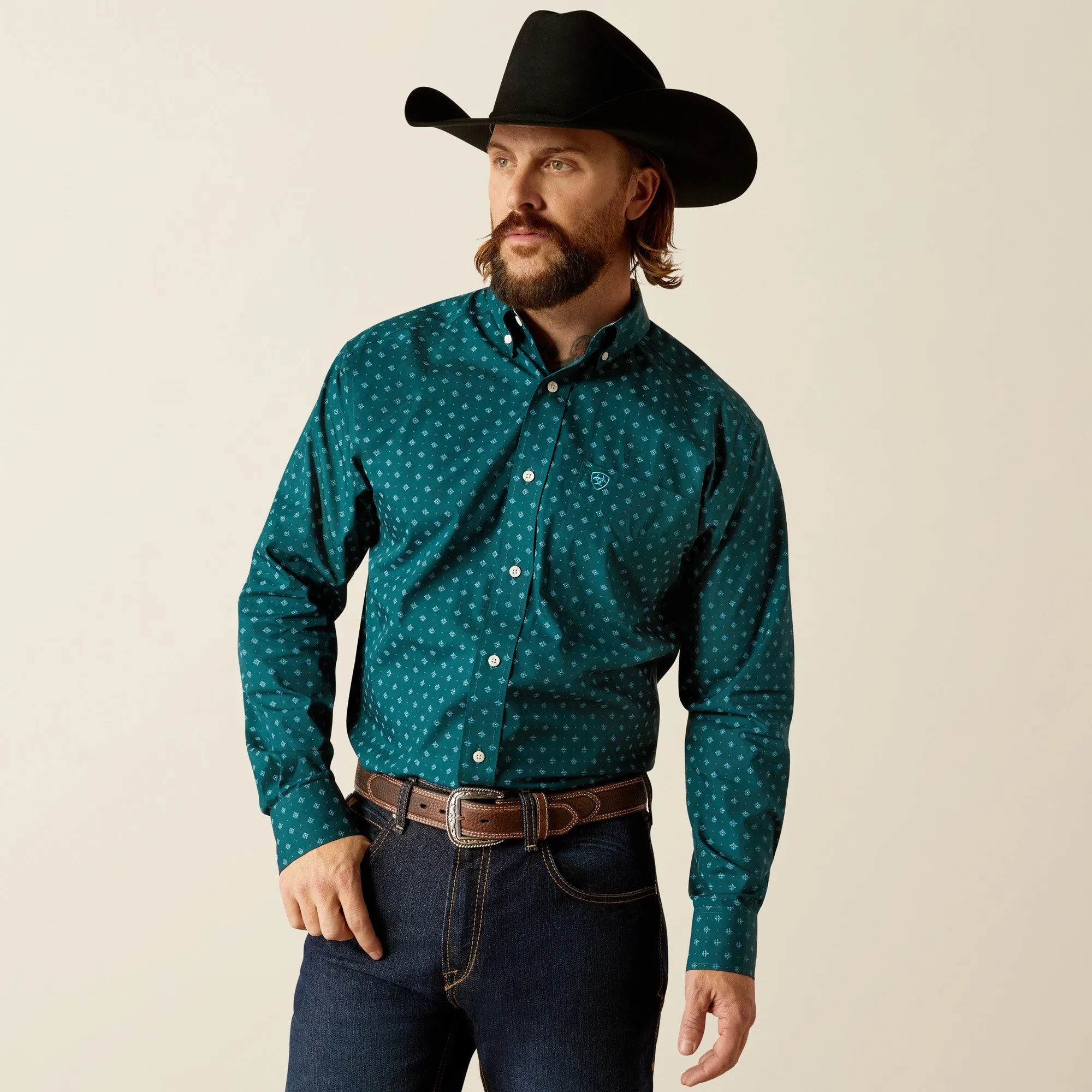 Men's Ariat Wrinkle Free Gunnar Classic Fit Button Down Shirt #10052374