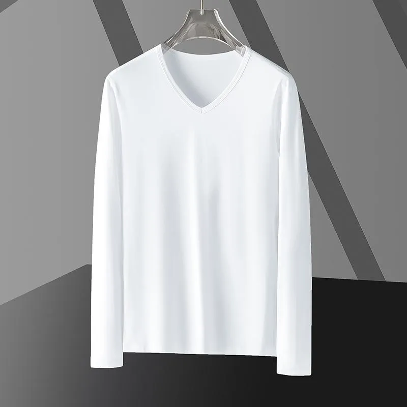 Men's Casual Bottoming Shirt V-Neck Long Sleeve T-Shirt 36952230Z