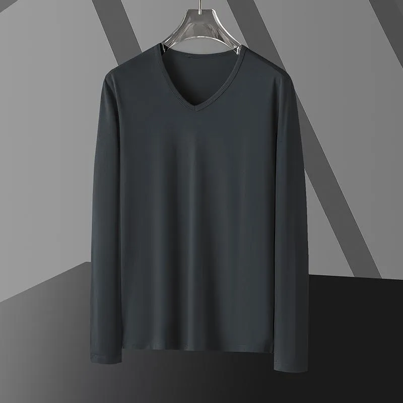 Men's Casual Bottoming Shirt V-Neck Long Sleeve T-Shirt 36952230Z