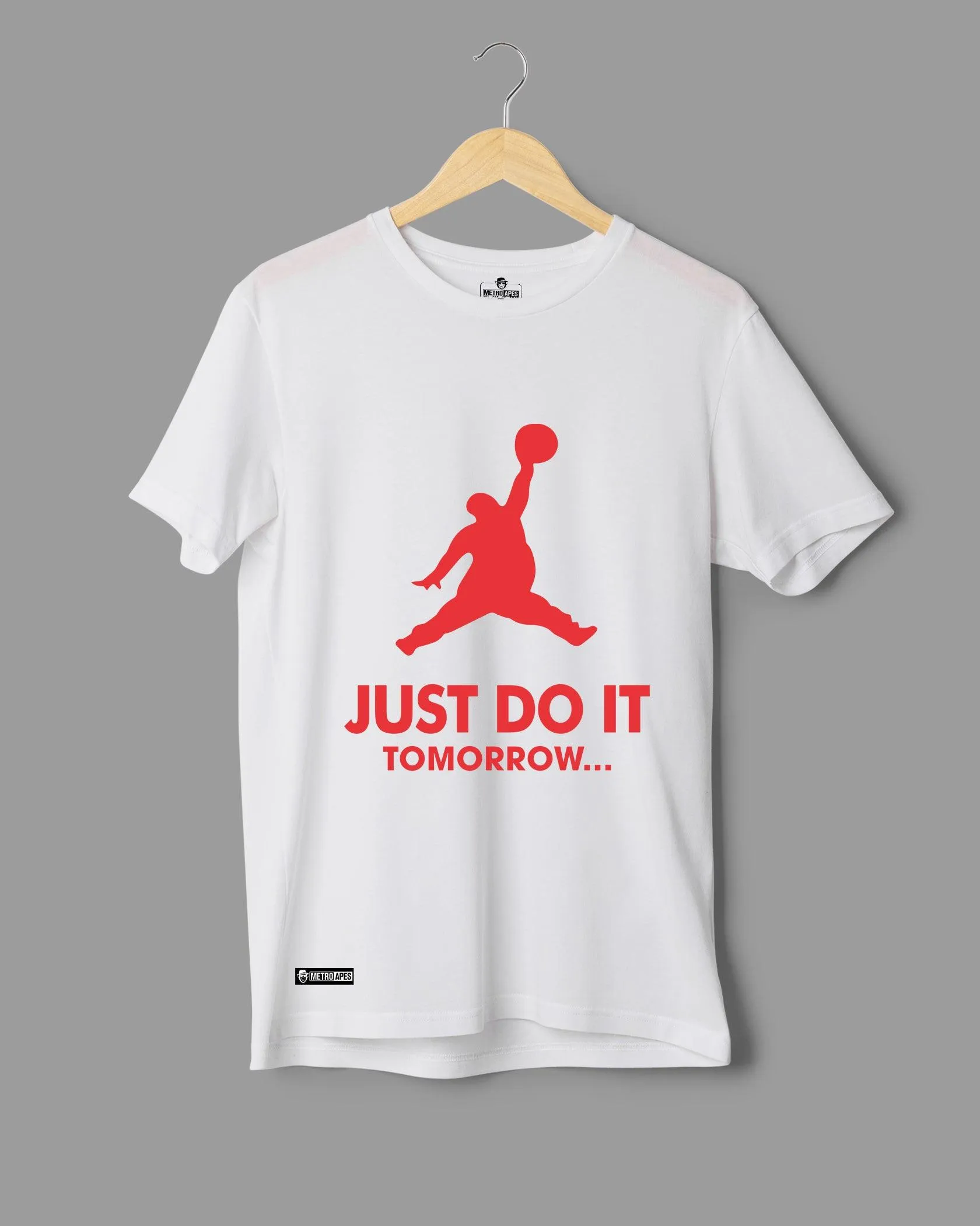 Mens Regular Tshirt Funky Logo Spoofs Just Do It Tomorrow