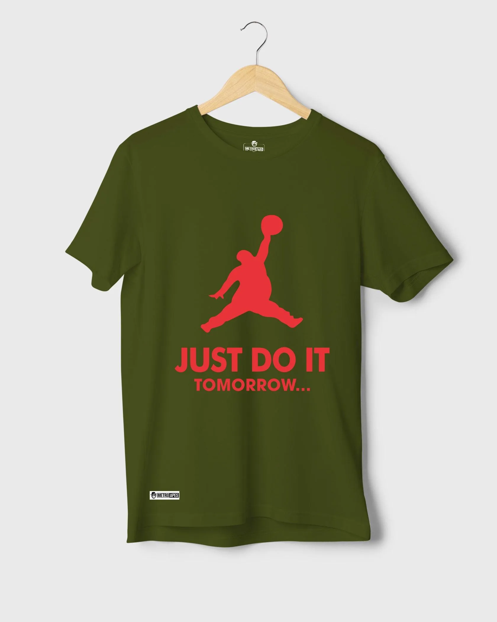 Mens Regular Tshirt Funky Logo Spoofs Just Do It Tomorrow