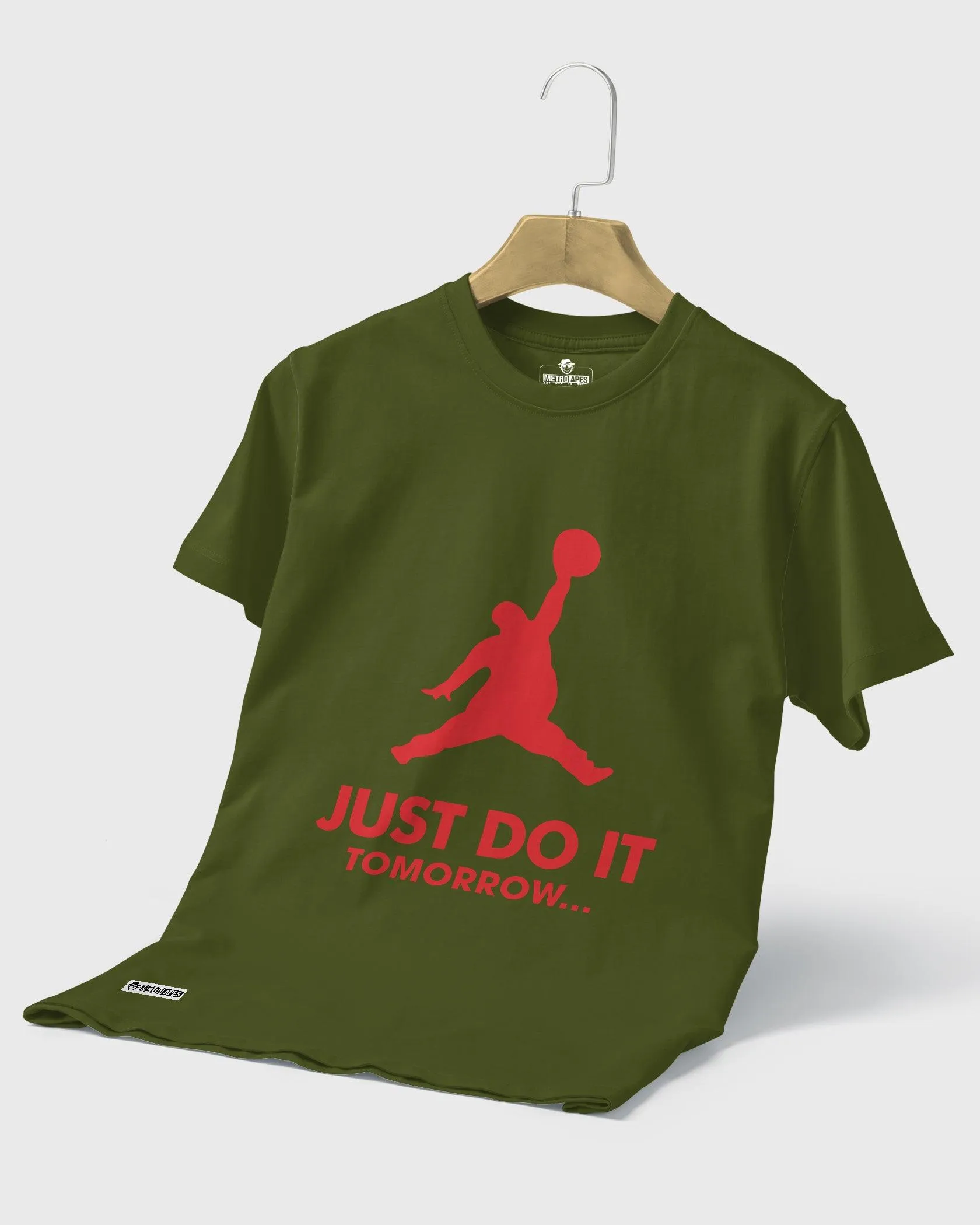 Mens Regular Tshirt Funky Logo Spoofs Just Do It Tomorrow
