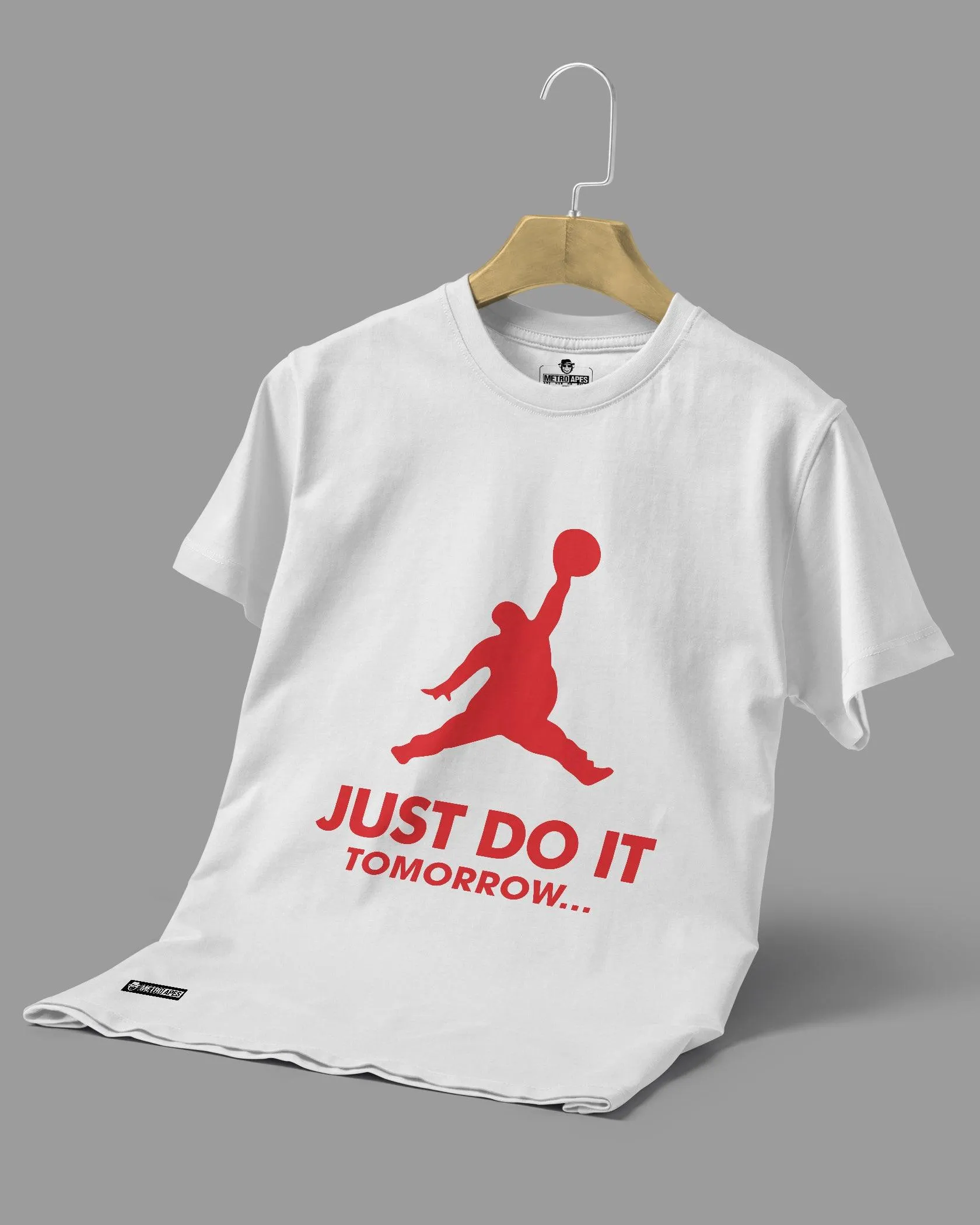 Mens Regular Tshirt Funky Logo Spoofs Just Do It Tomorrow