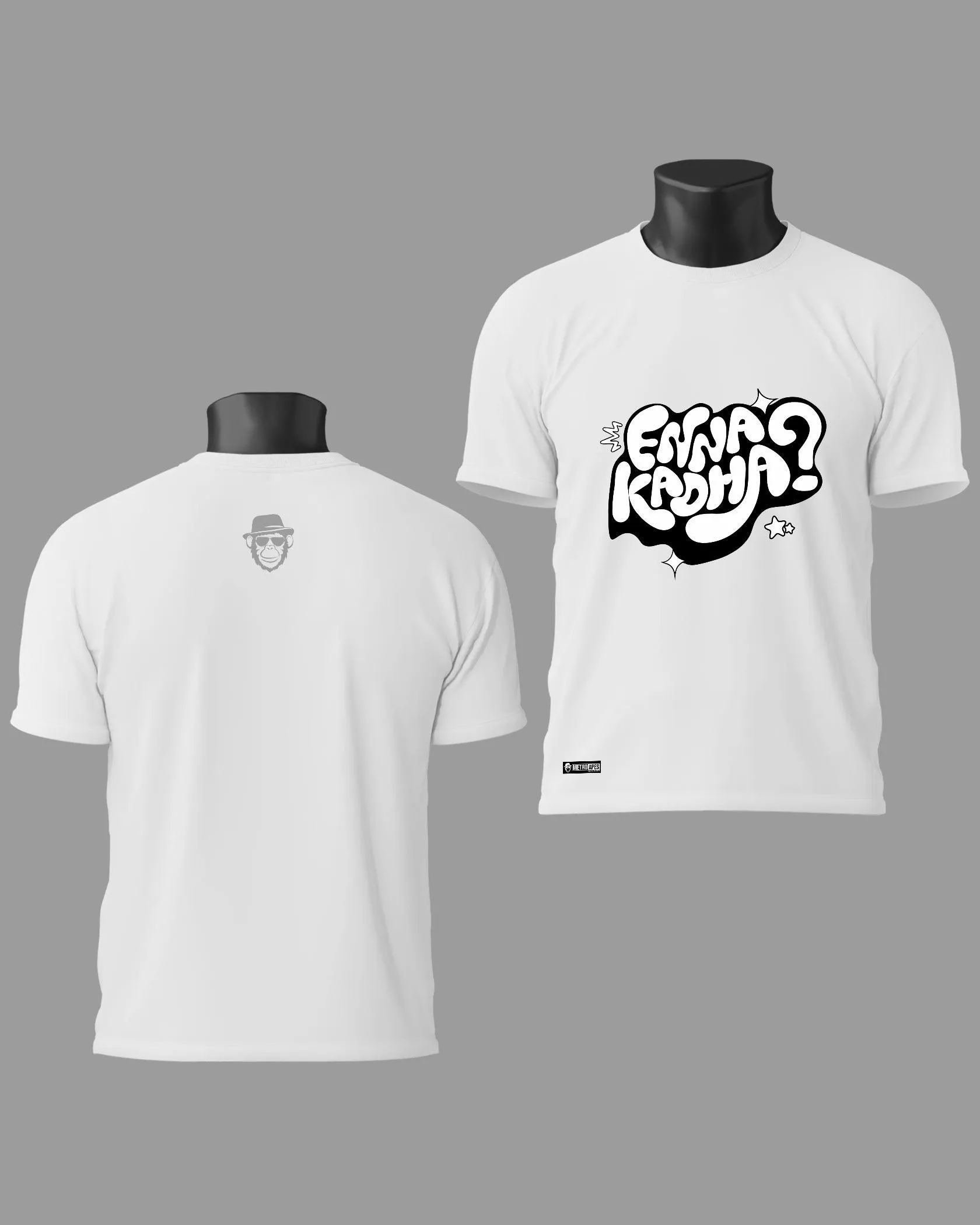 Mens Regular Tshirt Trending Tamil Typo Enna Kadha