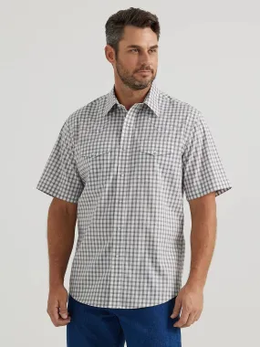 Men's Wrangler Classic Grey Window Short Sleeve Snap Shirt