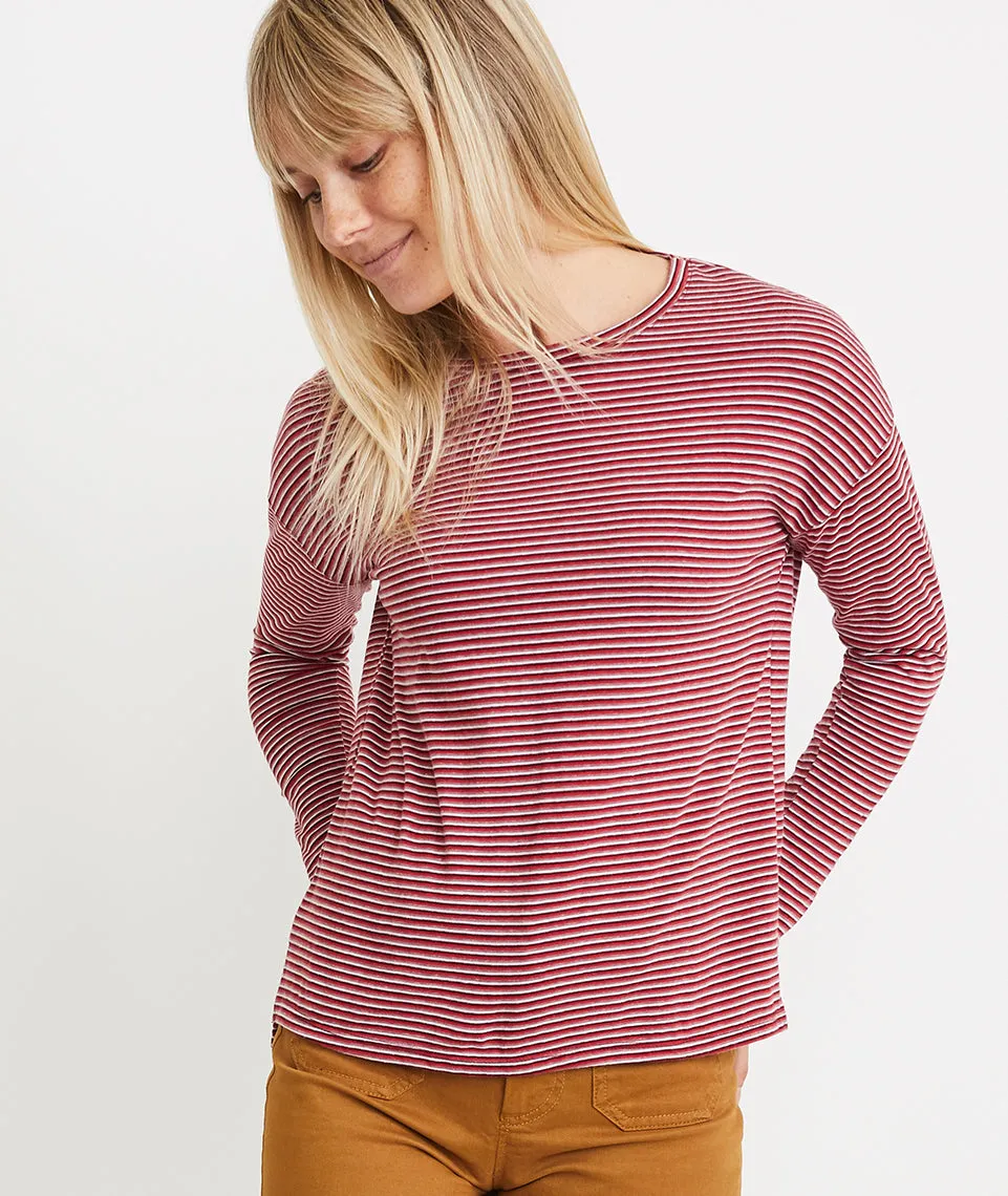 Merritt Crew in Mauve Multi Stripe