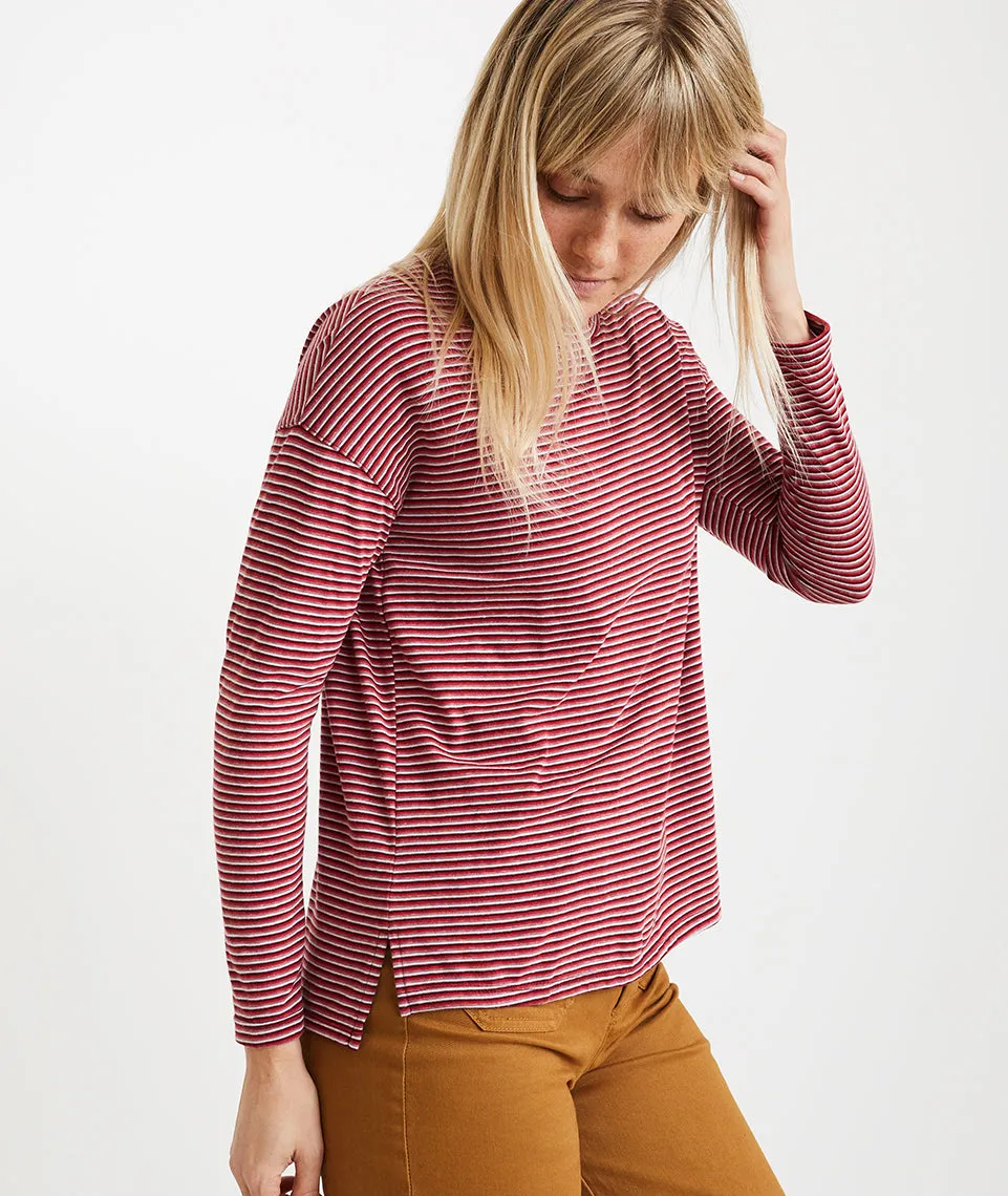 Merritt Crew in Mauve Multi Stripe