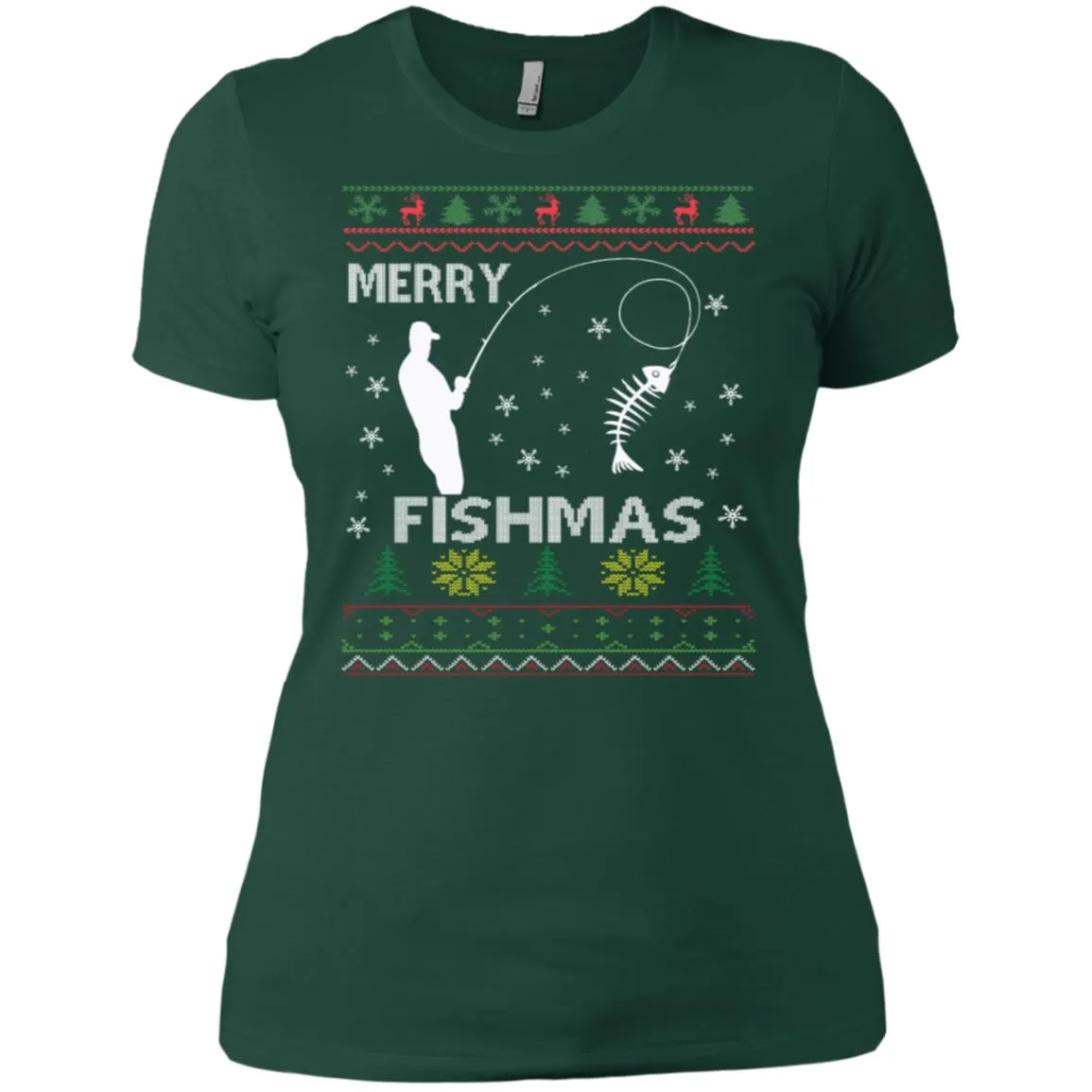 Merry Fishmas Ugly Christmas Women T-Shirt