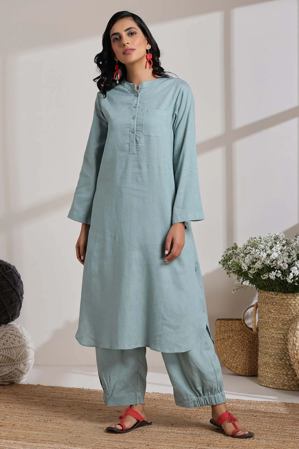 Mint Green High Waist Pants