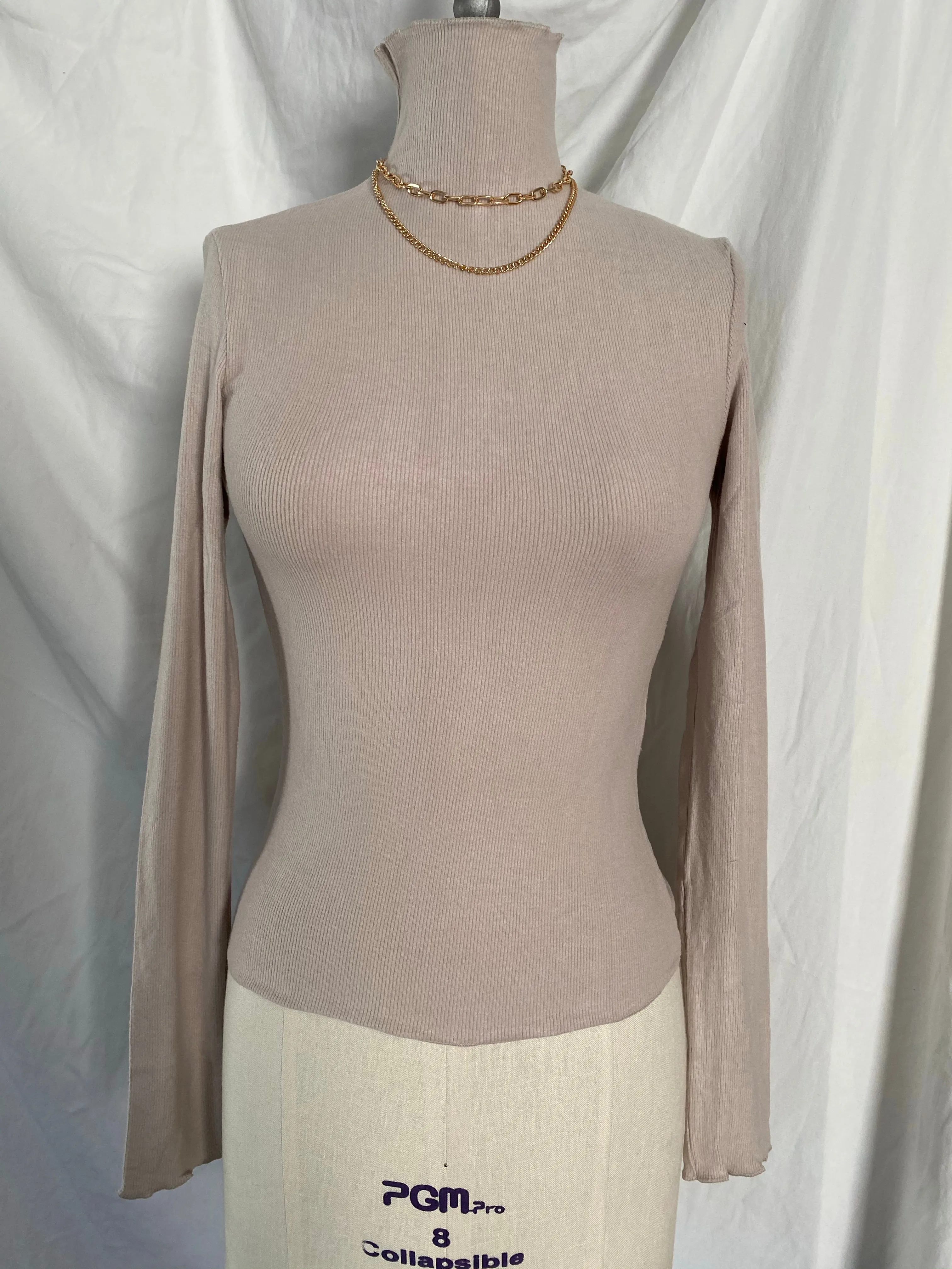 Mock Neck Top- Ash