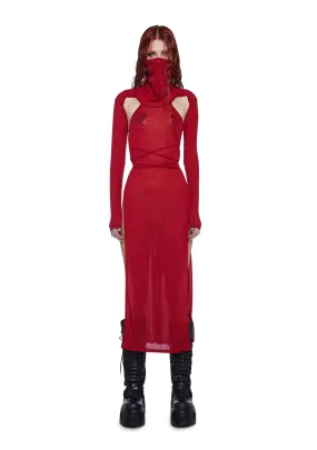 Modulation Sheer High Slit Maxi Dress