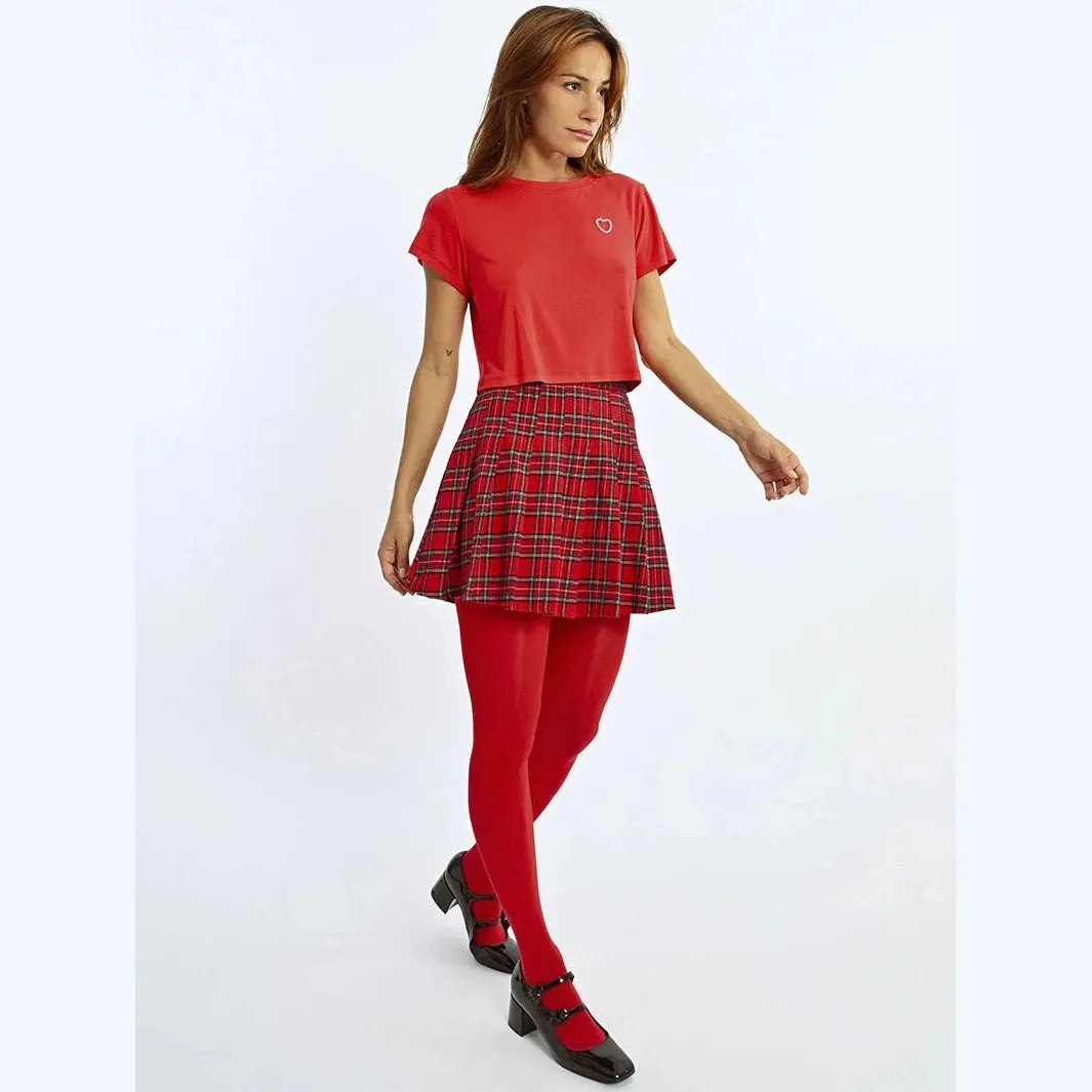 Molly Bracken Pleated Checked Mini Skirt