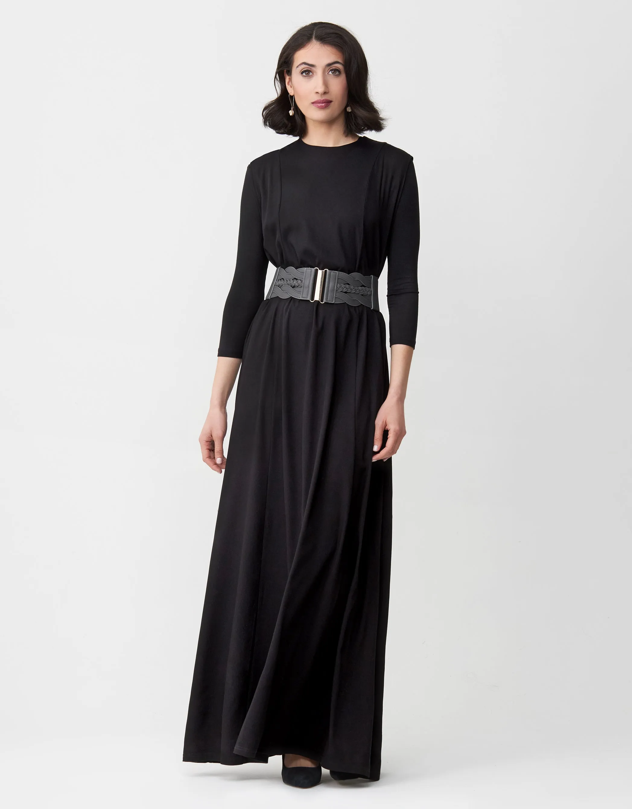 Multi Option Sleeveless Rayon Maxi Dress Shabbos Robe with Tie Front Shirt Two Piece Set