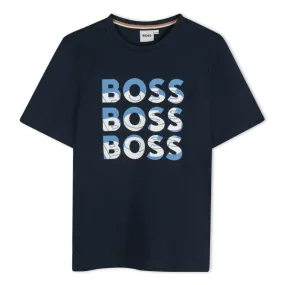 Navy Triple Logo T-Shirt