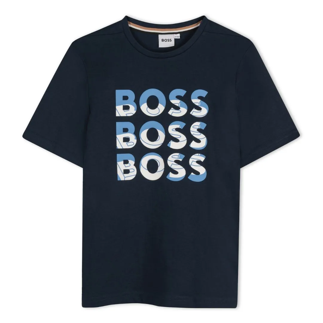 Navy Triple Logo T-Shirt