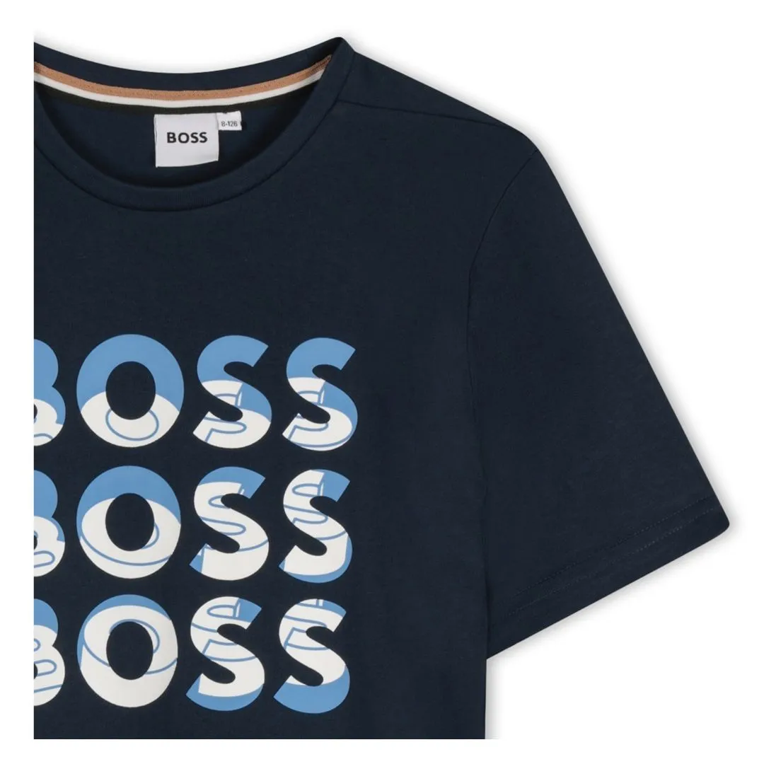 Navy Triple Logo T-Shirt