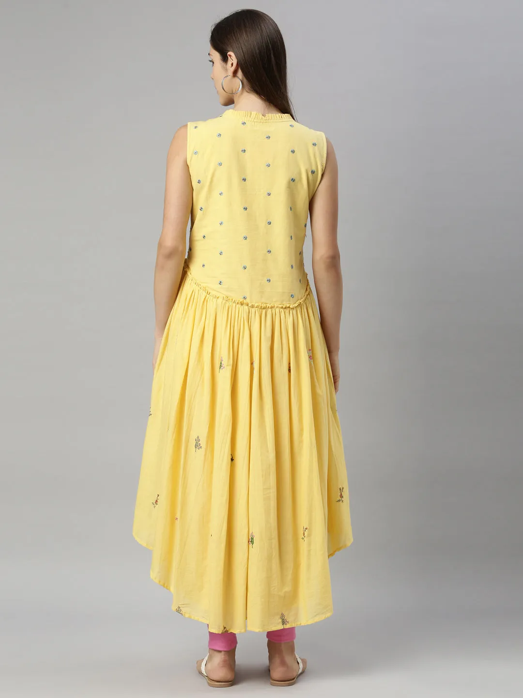 Neeru's Yellow Color Cotton Fabric Tunic