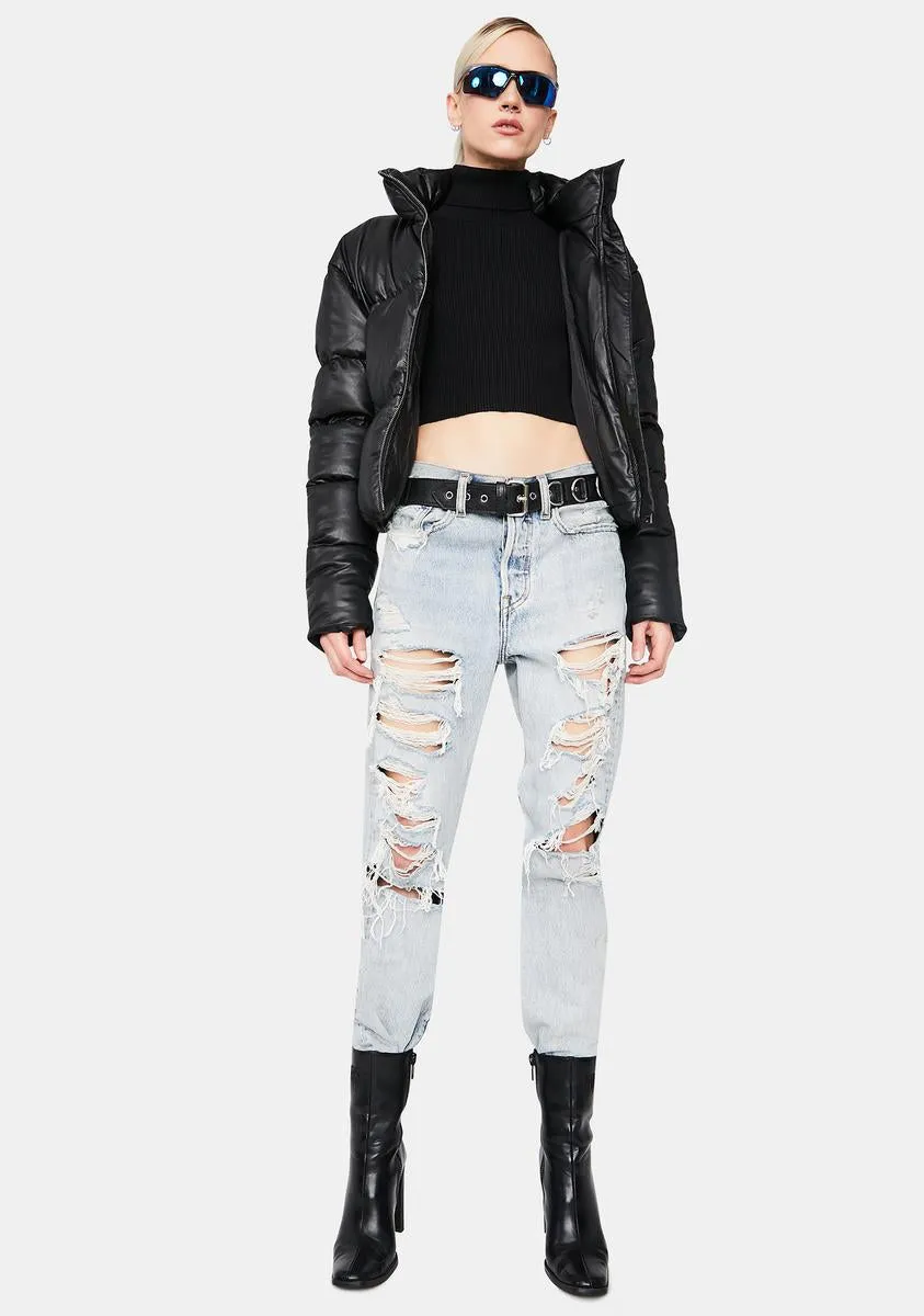 Noir Strive For More Turtleneck Top