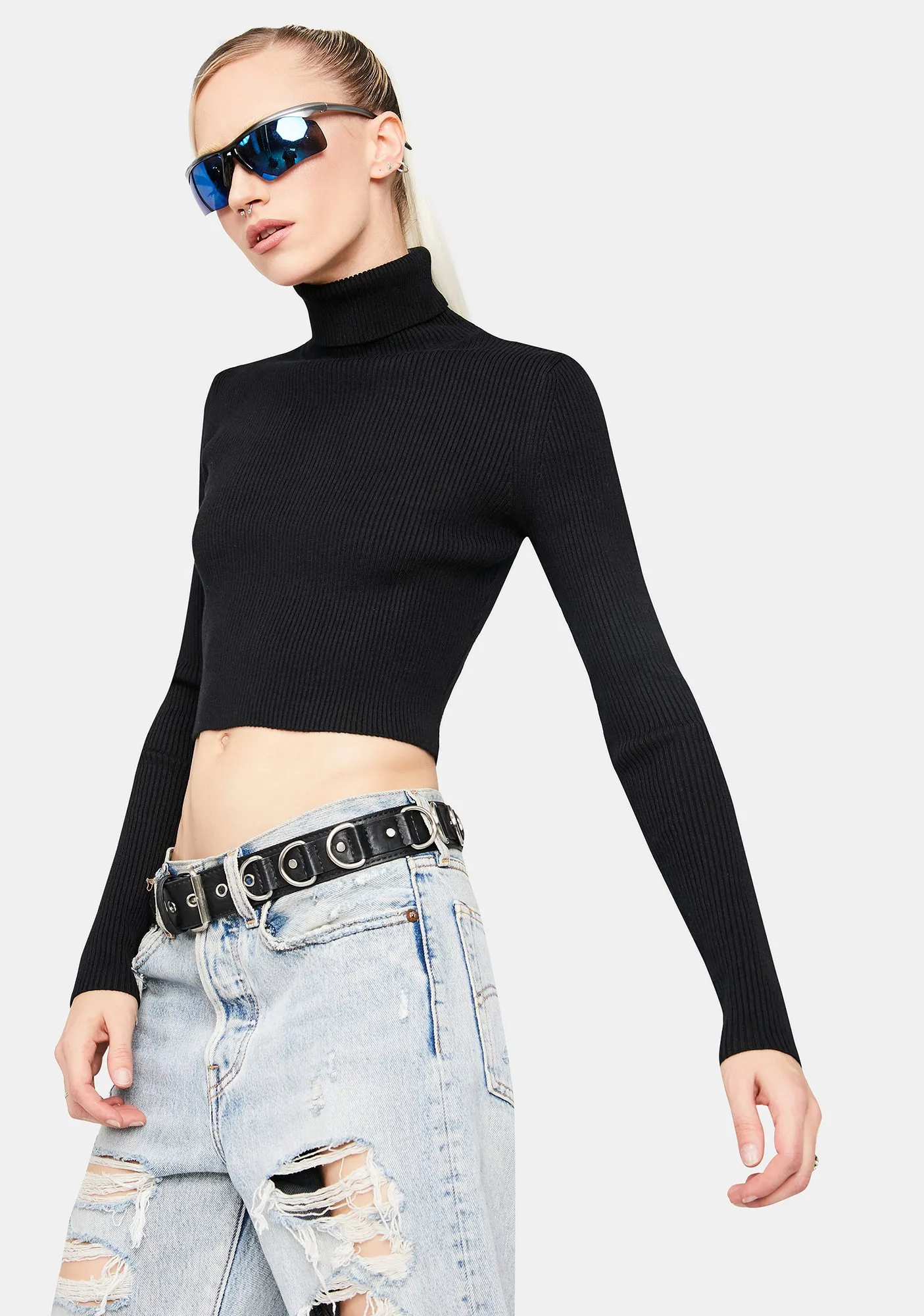 Noir Strive For More Turtleneck Top
