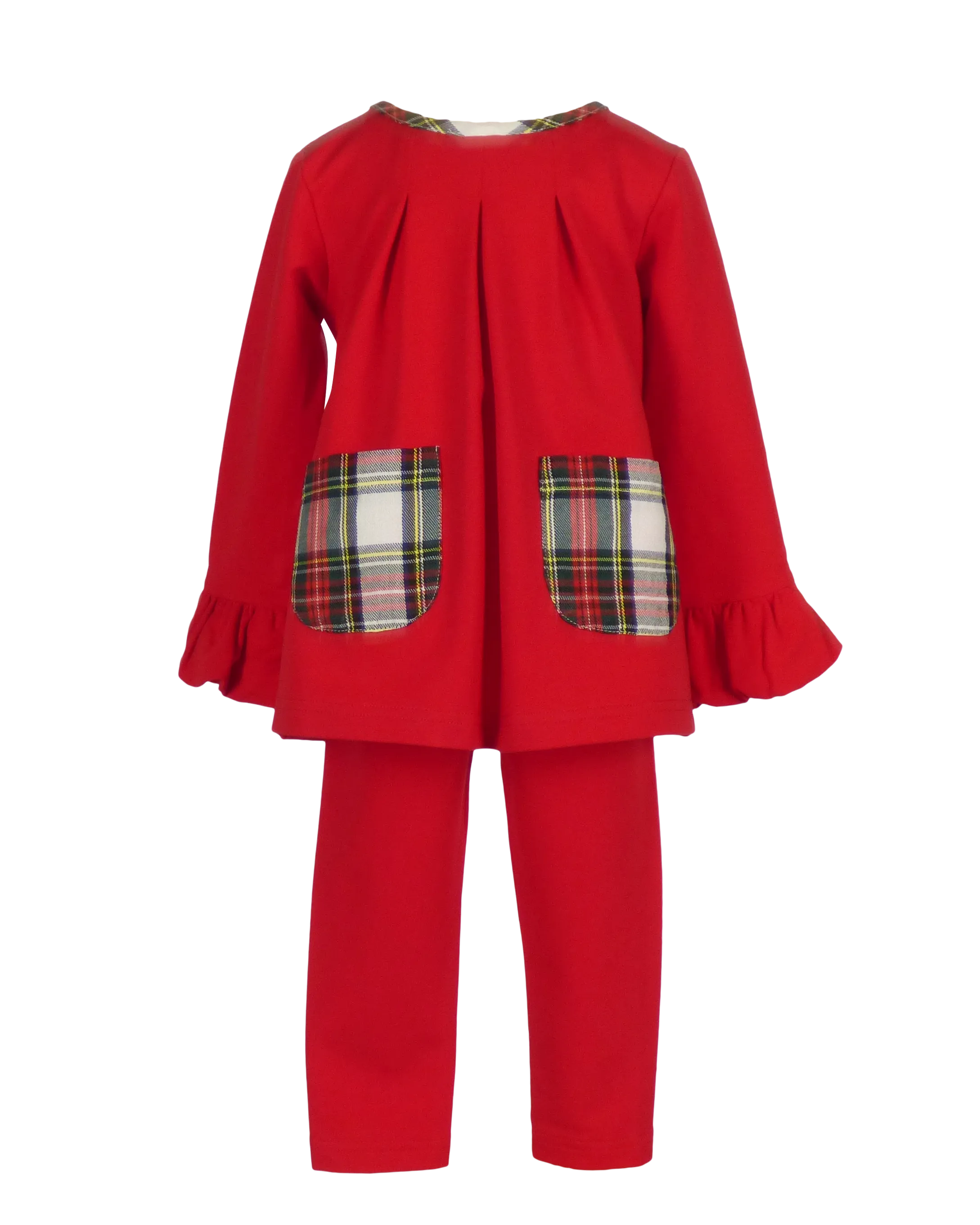 North Pole Plaid - Tollie Tunic in Red Knit