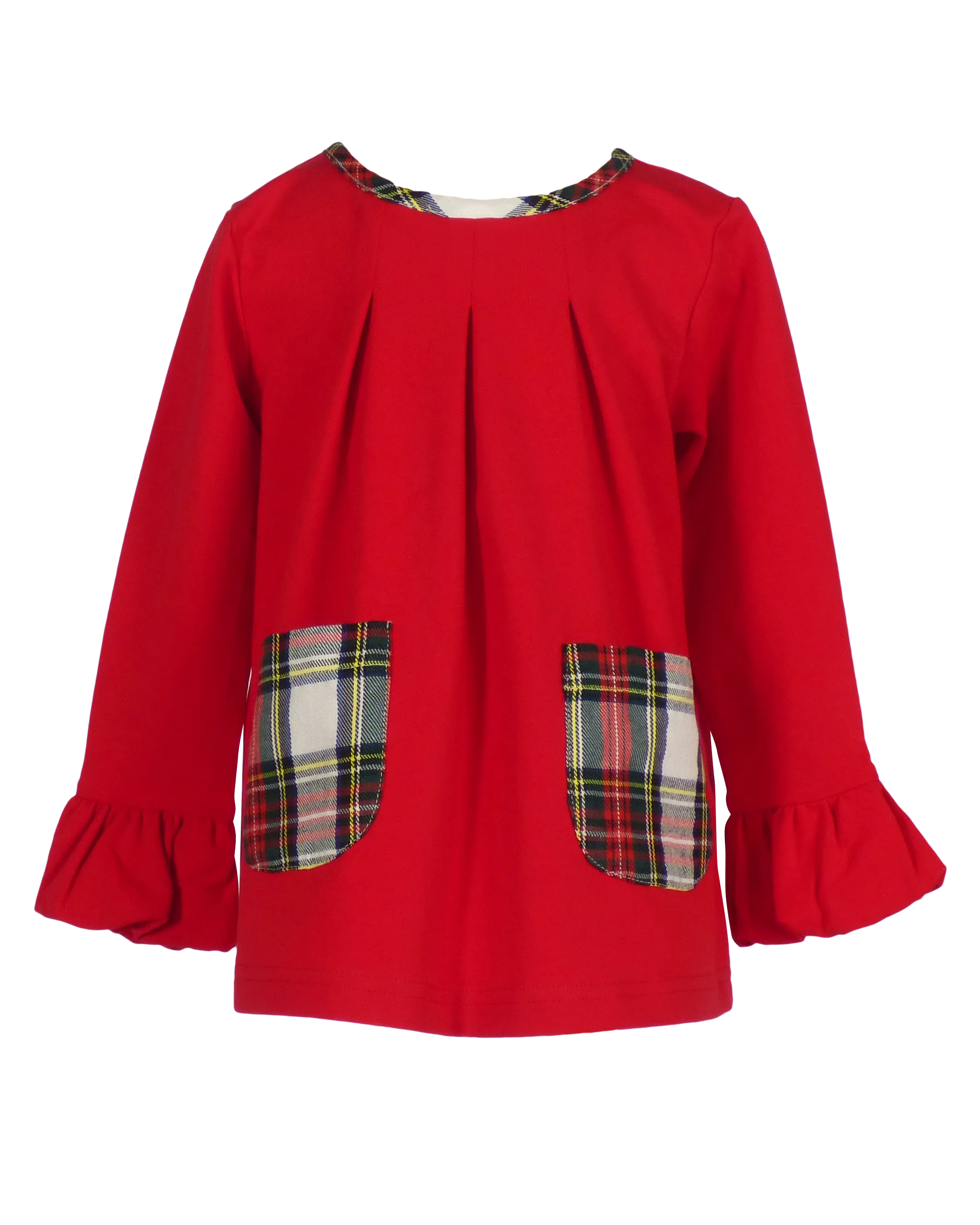 North Pole Plaid - Tollie Tunic in Red Knit