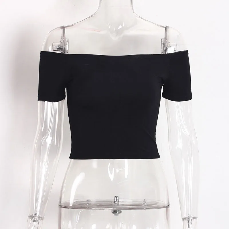 Off Shoulder Crop Top Shirt