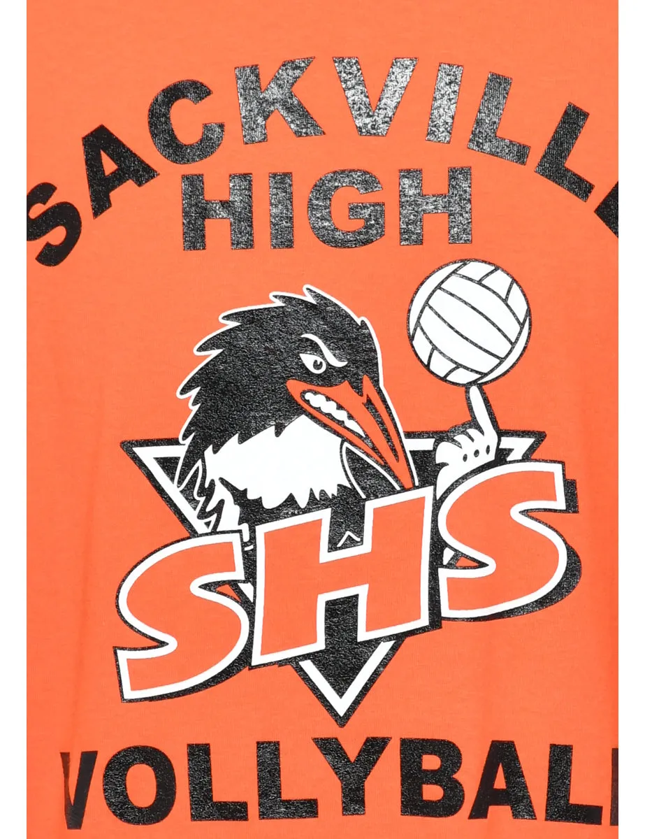 Orange Sackville High Vollyball Printed T-shirt - M