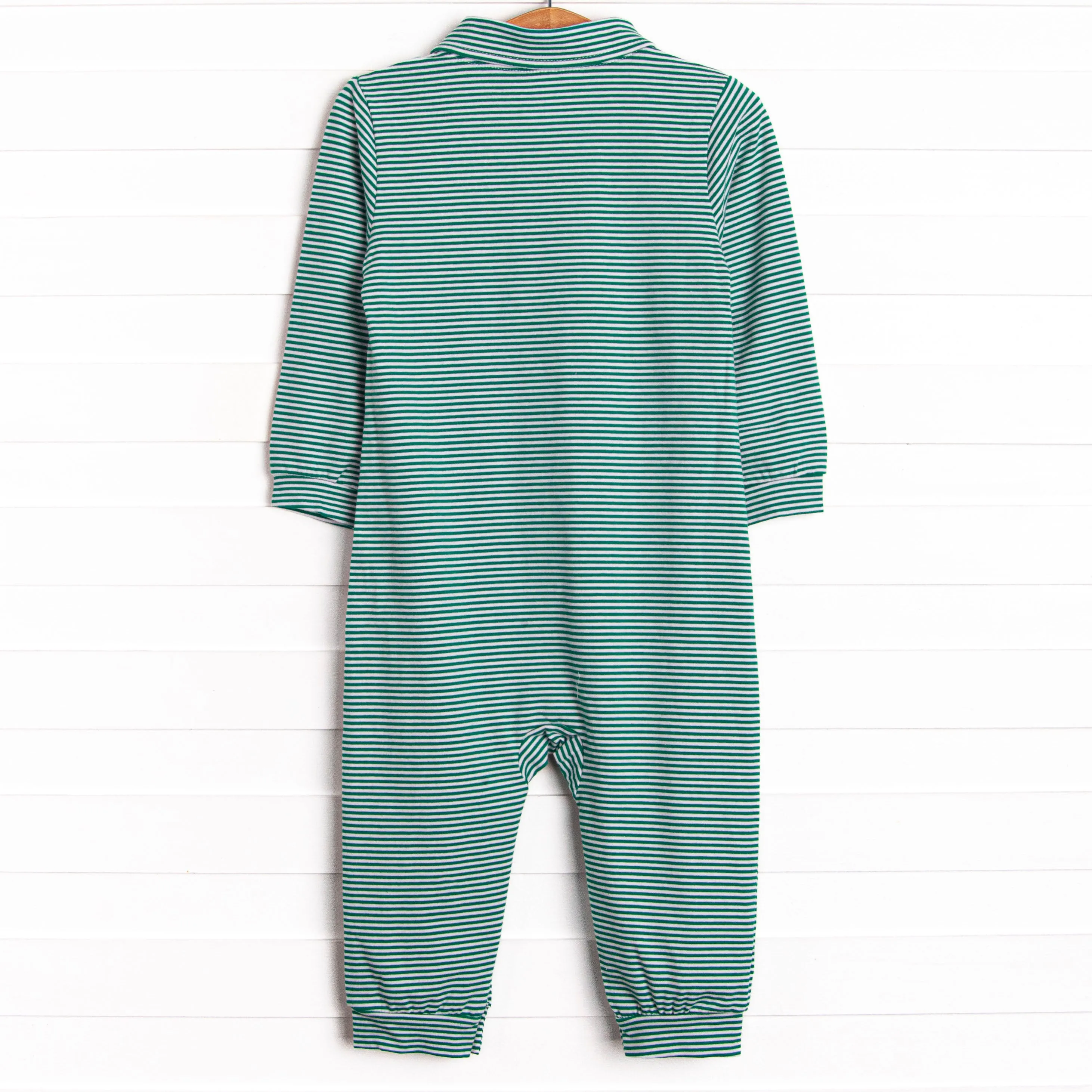 Outer Space Orbit Embroidered Romper, Green