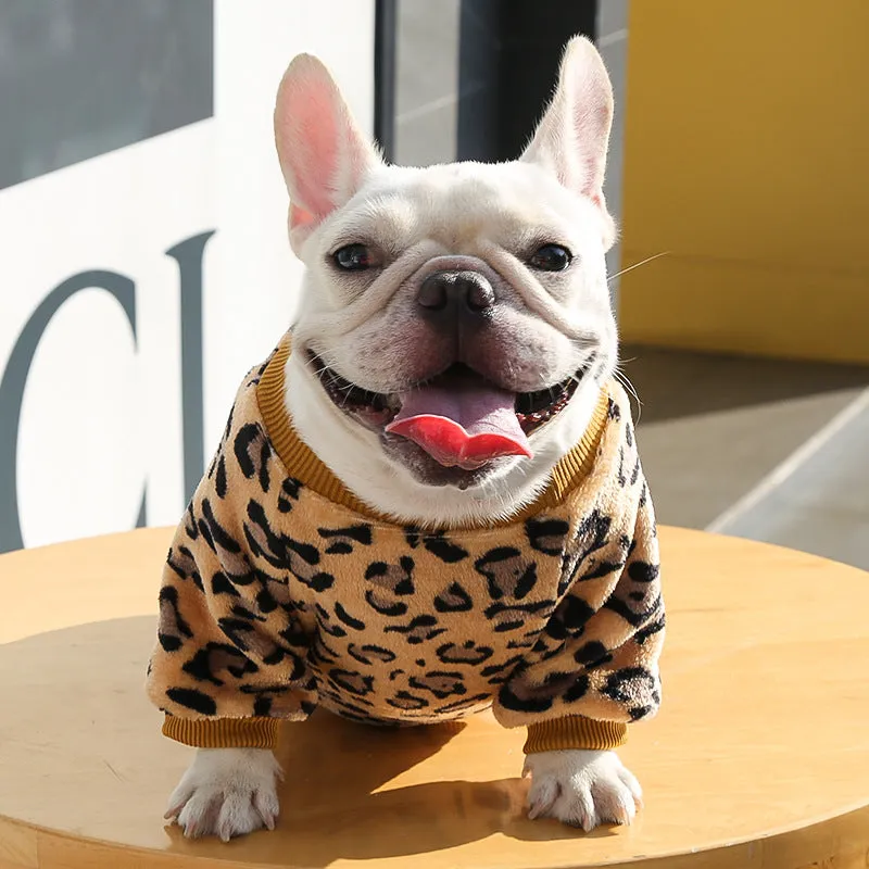 Pet Clothes Medium Large Dog French Bulldog Puppy Dog Autumn Winter Thermal Pajamas Coat