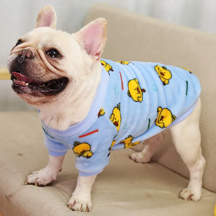 Pet Clothes Medium Large Dog French Bulldog Puppy Dog Autumn Winter Thermal Pajamas Coat