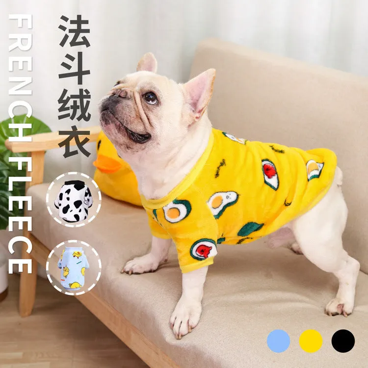 Pet Clothes Medium Large Dog French Bulldog Puppy Dog Autumn Winter Thermal Pajamas Coat