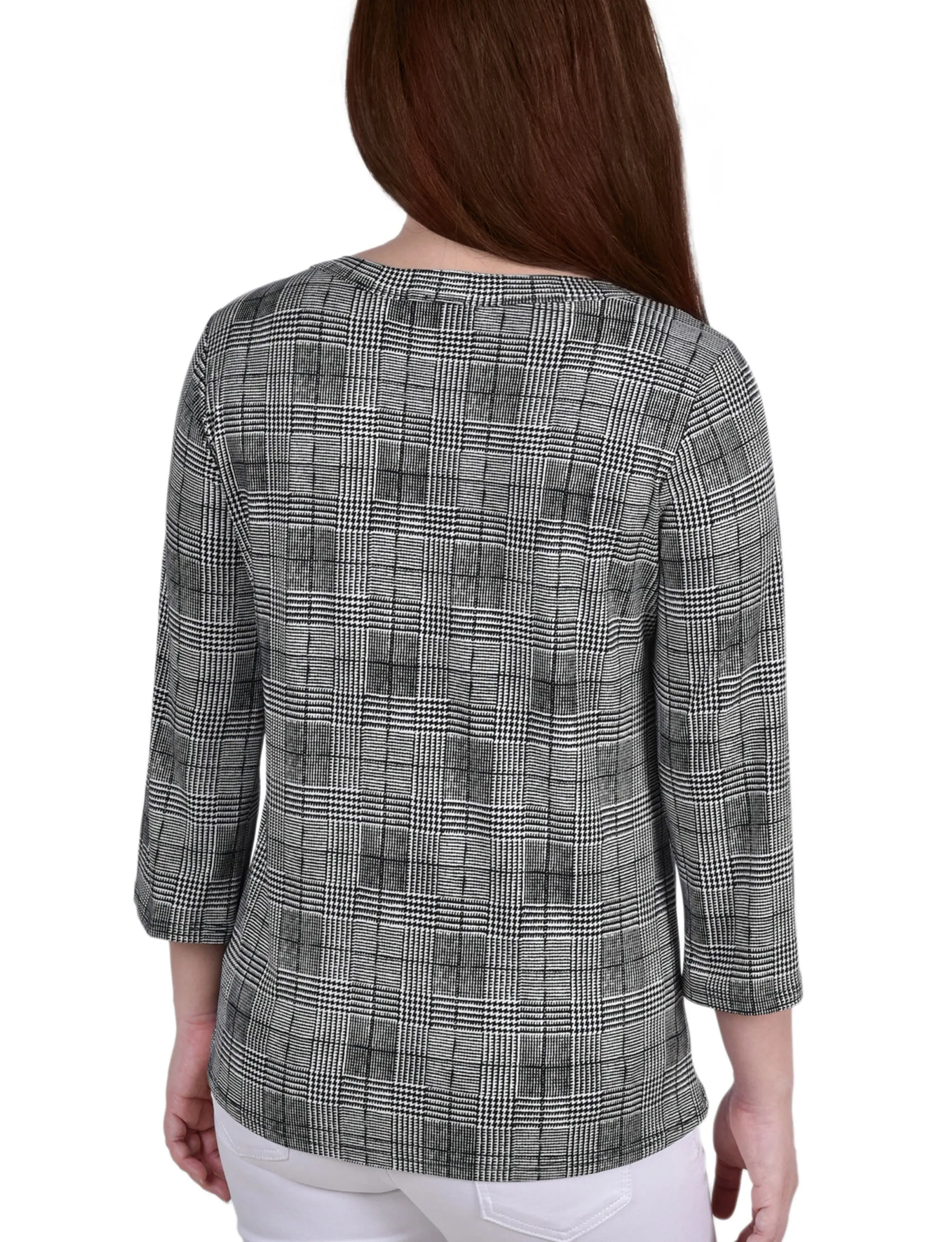 Petite 3/4 Sleeve Grommet Top