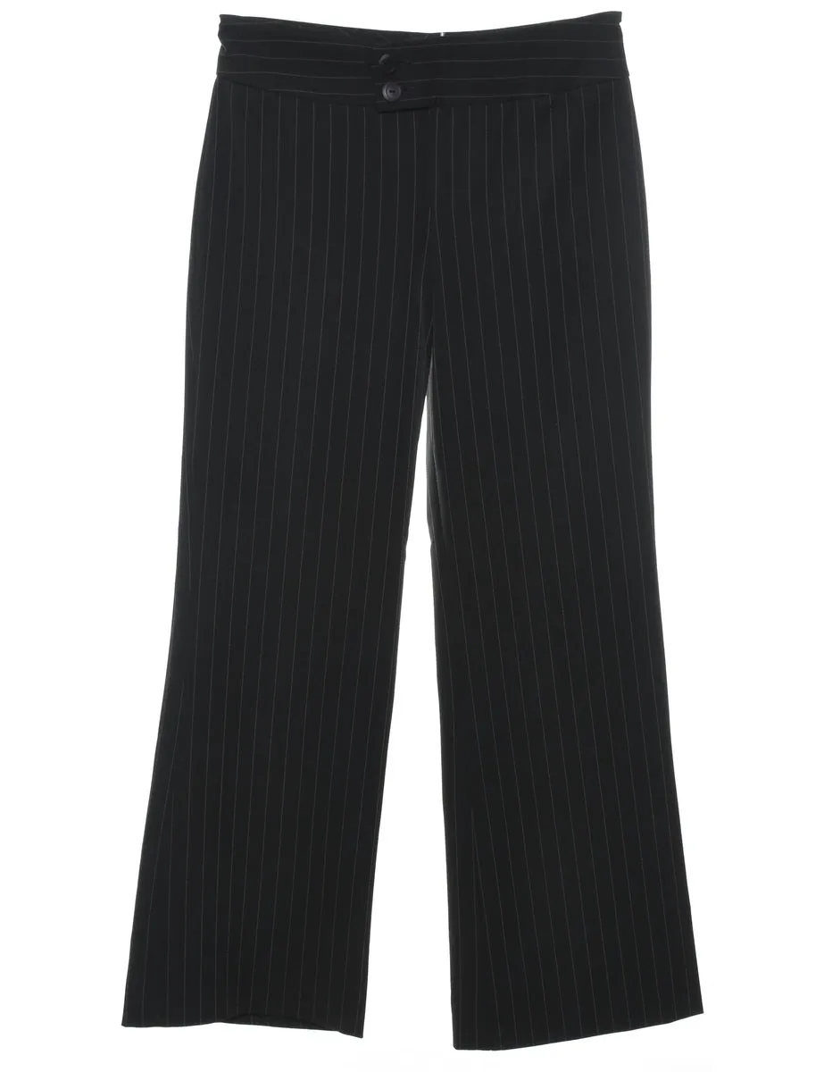 Pinstriped Black Y2K Trousers - W30 L31