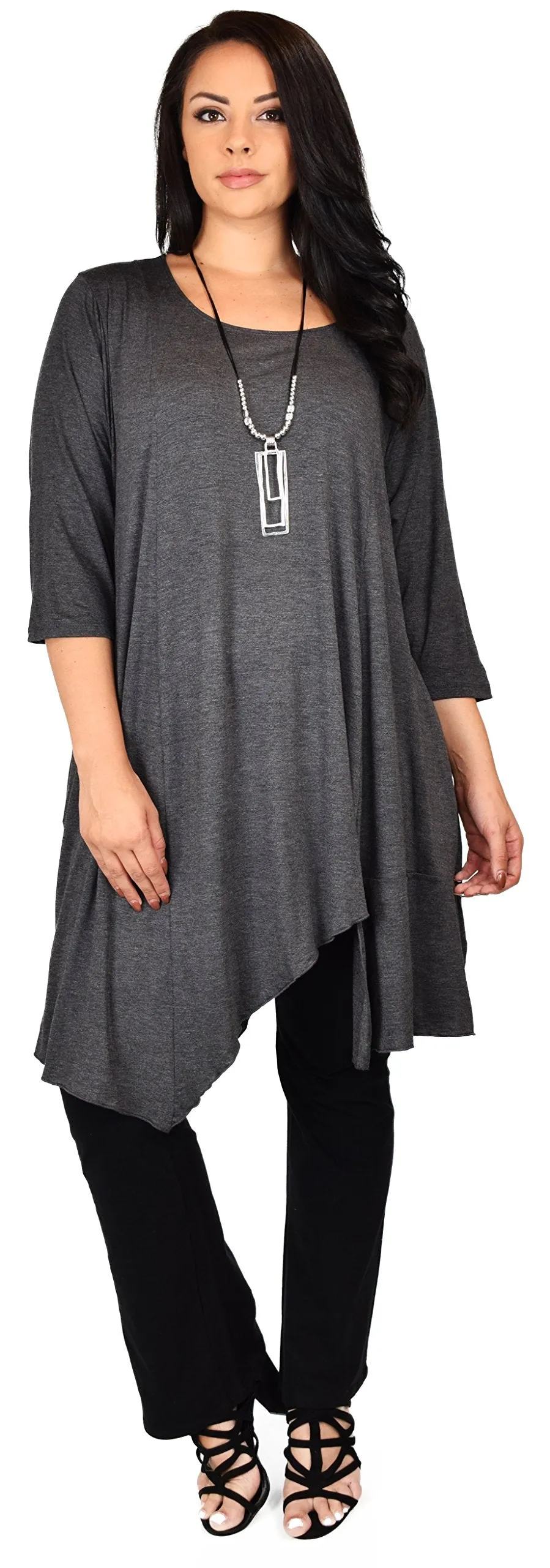Plus Size Tunic, Full figured tunic, Summer Tunic,  Asymmetrical Tunic, Long Tunic, Designer Tunic, Women Tunic