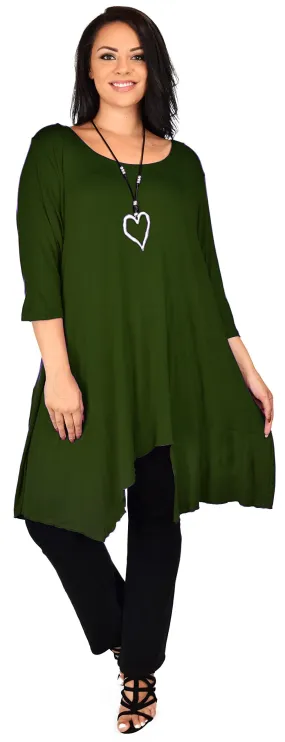 Plus Size Tunic, Full figured tunic, Summer Tunic,  Asymmetrical Tunic, Long Tunic, Designer Tunic, Women Tunic