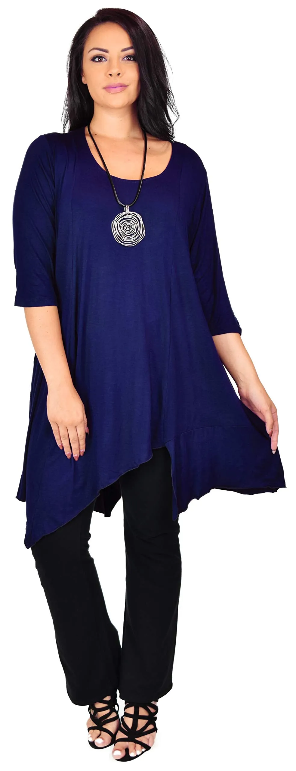 Plus Size Tunic, Full figured tunic, Summer Tunic,  Asymmetrical Tunic, Long Tunic, Designer Tunic, Women Tunic