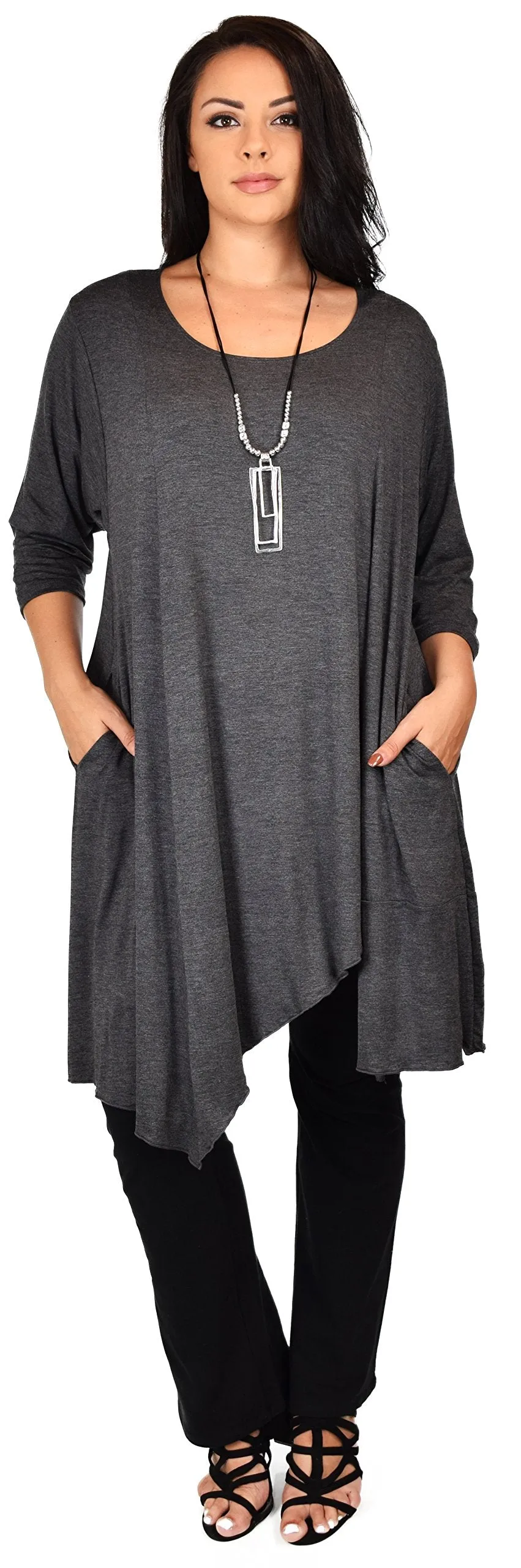 Plus Size Tunic, Full figured tunic, Summer Tunic,  Asymmetrical Tunic, Long Tunic, Designer Tunic, Women Tunic
